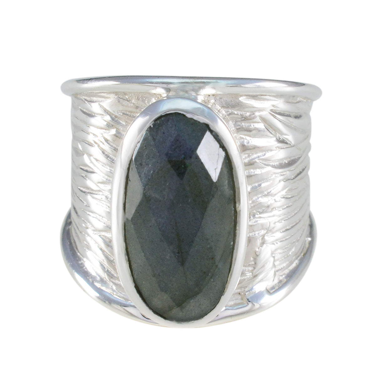 Autumn Heritage Grey Solitaire Ring Labradorite Gray