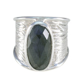 Autumn Heritage Grey Solitaire Ring Labradorite Gray