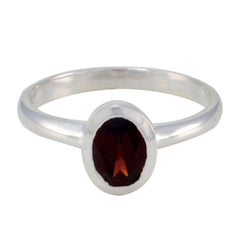 Ava Red Solitaire Ring Elegant Silver Gemstone