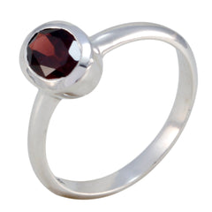 Ava Red Solitaire Ring Elegant Silver Gemstone