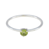 Ayaka Green Solitaire Ring in Sterling Silver Peridot Green