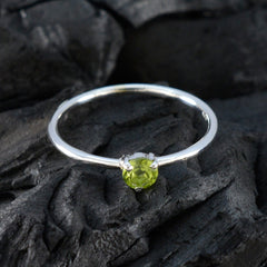 Ayaka Green Solitaire Ring in Sterling Silver