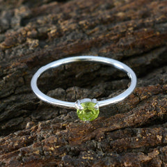 Ayaka Green Solitaire Ring in Sterling Silver