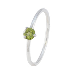 Ayaka Green Solitaire Ring in Sterling Silver
