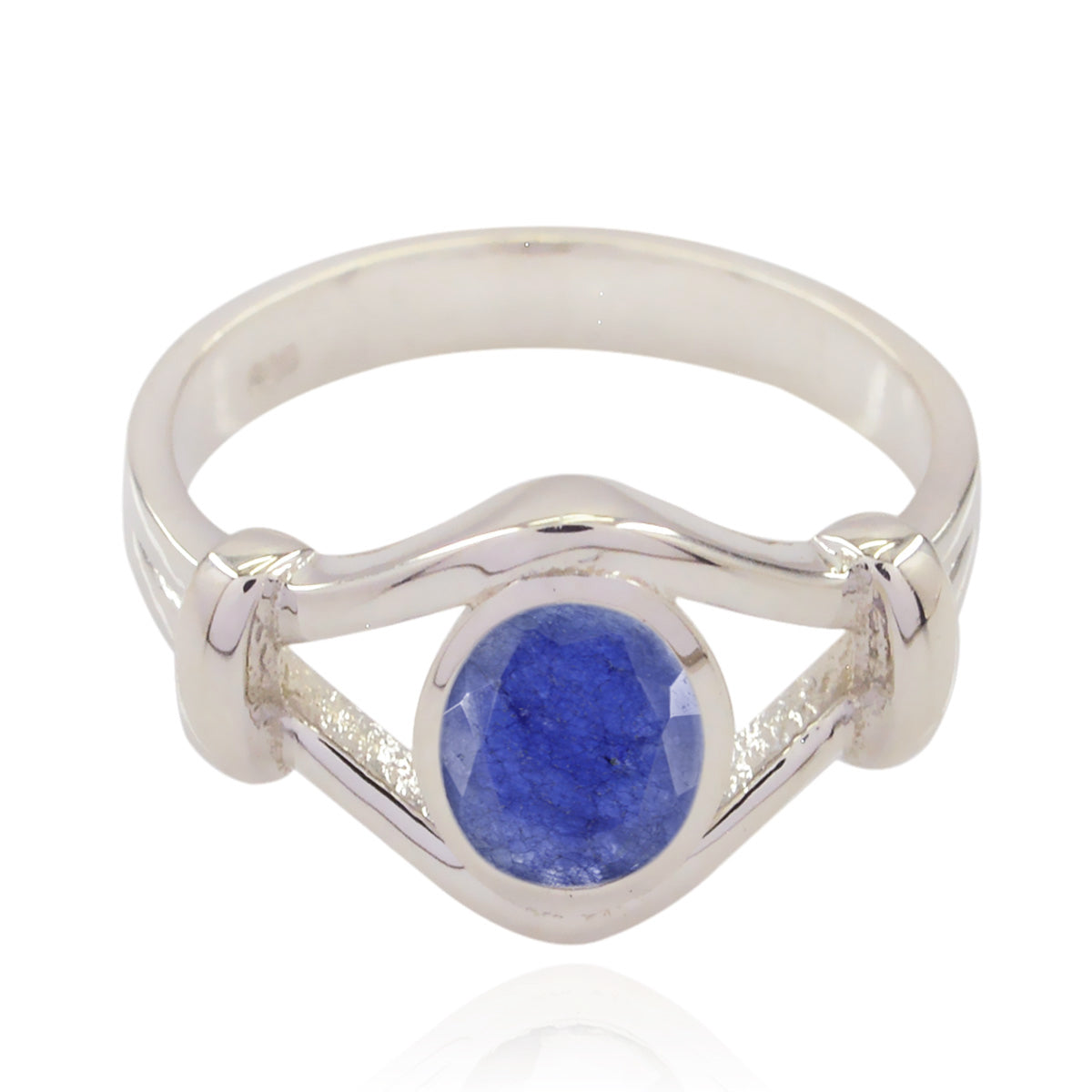 Bianca Traditional Blue Solitaire Ring Indian Blue Sapphire Blue