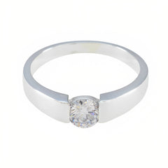 Bianca Romantic White Solitaire Ring Cubic zirconia CZ White