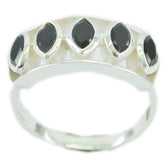 Ananya Black Gemstone Ring for Women Stylish Silver Band Black Onyx Black
