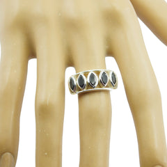 Ananya Black Gemstone Ring for Women Stylish Silver Band