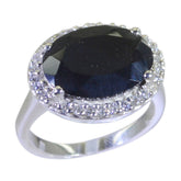 Penelope Black Halo Engagement Ring with Sparkling Stones Black Onyx Black