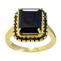 Ayesha Elegant Black Halo Ring for Women in Gold