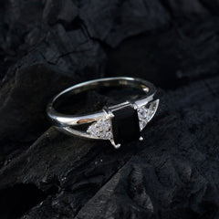 Ling Elegant Black Halo Ring for Women with Gemstones