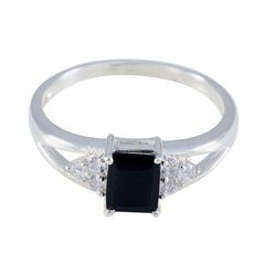 Ling Elegant Black Halo Ring for Women with Gemstones Black Onyx Black