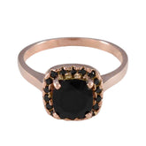 Camila Black Halo Ring for Women Rose Gold Tone Black Onyx Black