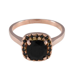 Camila Black Halo Ring for Women Rose Gold Tone Black Onyx Black