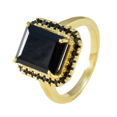 Ayesha Elegant Black Halo Ring for Women in Gold