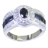 Grace Black Halo Ring for Women with Sparkling Stones Black Onyx Black