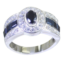 Grace Black Halo Ring for Women with Sparkling Stones Black Onyx Black