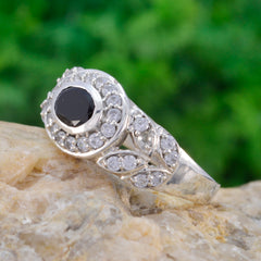 Aisha Elegant Black Halo Ring with Sparkling Stones