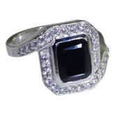 Clara Elegant Black Halo Ring with Sparkling Stones Black Onyx Black