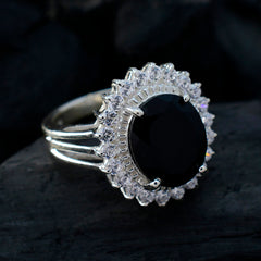 Luisa Black Halo Signet Ring with Sparkling Accents