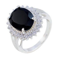Luisa Black Halo Signet Ring with Sparkling Accents
