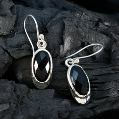 Ines Black Solitaire Dangle Earrings for Chic Style