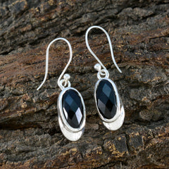 Ines Black Solitaire Dangle Earrings for Chic Style