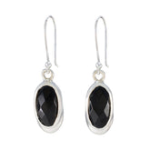 Ines Black Solitaire Dangle Earrings for Chic Style Black Onyx Black Dangle