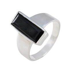 Freya Contemporary Black Solitaire Ring