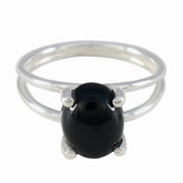 Eliza Abstract Black Solitaire Ring Black Onyx Black