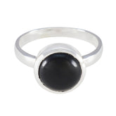 Victoria Sophisticated Black Solitaire Ring Black Onyx Black