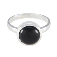 Victoria Sophisticated Black Solitaire Ring Black Onyx Black