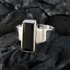 Freya Contemporary Black Solitaire Ring