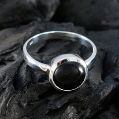 Victoria Sophisticated Black Solitaire Ring