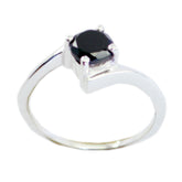 Ling Black Solitaire Ring in Sterling Silver Black Onyx Black