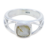 Ines Contemporary Black Solitaire Ring Rutile Quartz Black