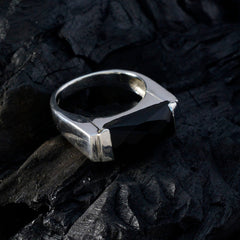 Hanna Abstract Black Solitaire Ring