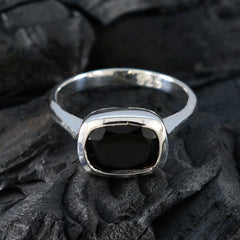 Layla Black Solitaire Ring for Women in Silver