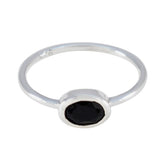 Putri Black Solitaire Ring for Women in Sterling Silver Black Onyx Black