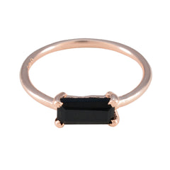Julia Black Solitaire Ring for Women in Rose Gold Black Onyx Black