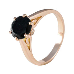 Sakura Black Solitaire Ring for Women Elegant Jewelry