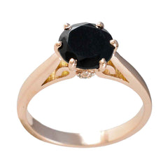 Sakura Black Solitaire Ring for Women Elegant Jewelry