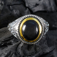 Hazel Filigree Black Solitaire Ring