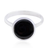 Kristine Glamorous Black Solitaire Ring Black Onyx Black