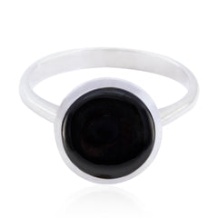 Kristine Glamorous Black Solitaire Ring Black Onyx Black