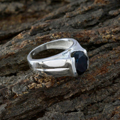 Renata Black Solitaire Ring India with Sterling Silver