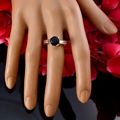 Cecilia Black Solitaire Ring India in Elegant Silver