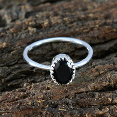 Lakshmi Black Solitaire Ring India with Elegant Design