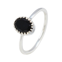 Lakshmi Black Solitaire Ring India with Elegant Design