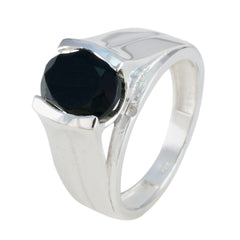 Renata Black Solitaire Ring India with Sterling Silver